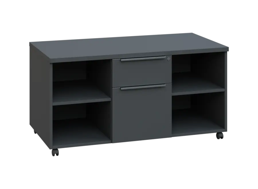 SIK - 42NZ kontejner pojízdný, zásuvky/nika, deska 18 mm, centrální zámek, antracit